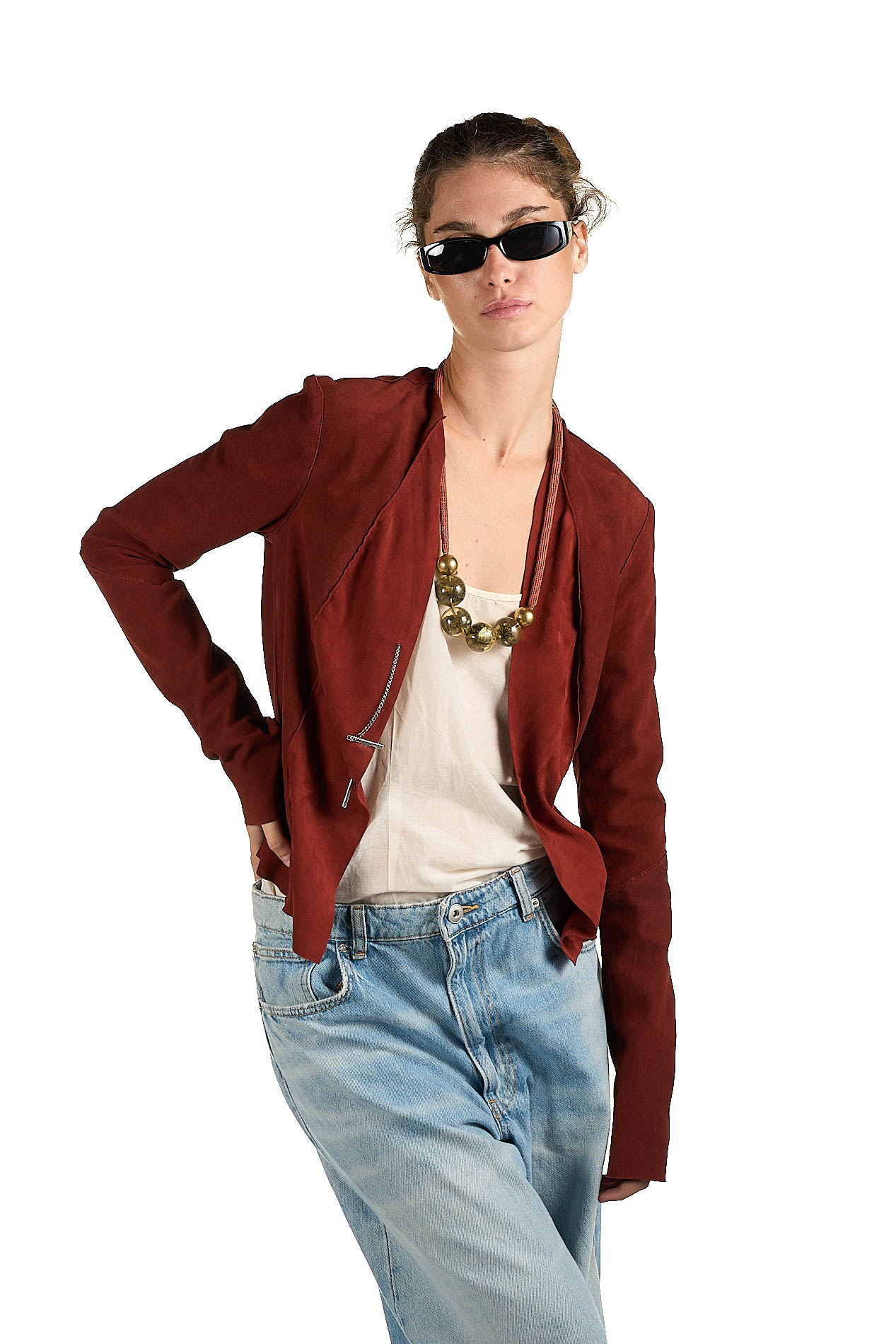 DANIELE BASTA LEATHER AND SILVER JACKET
